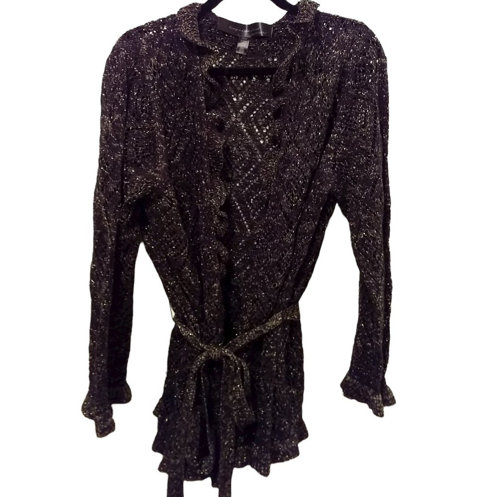 Apostrophe Black/Gold Tie Sweater Size 20-22W (XXL)